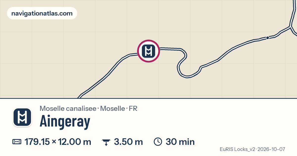 Carte autour de Aingeray, avec les dimensions du sas