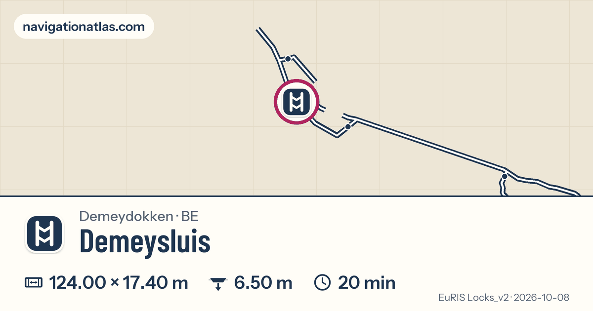 Carte autour de Demeysluis, avec les dimensions du sas