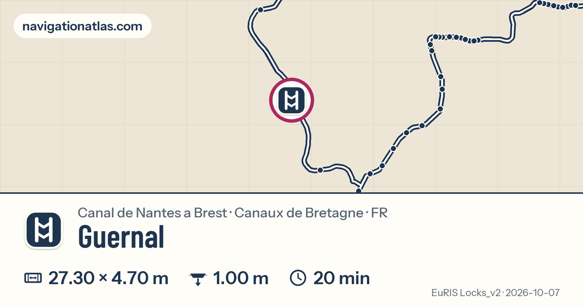 Carte autour de Guernal, avec les dimensions du sas