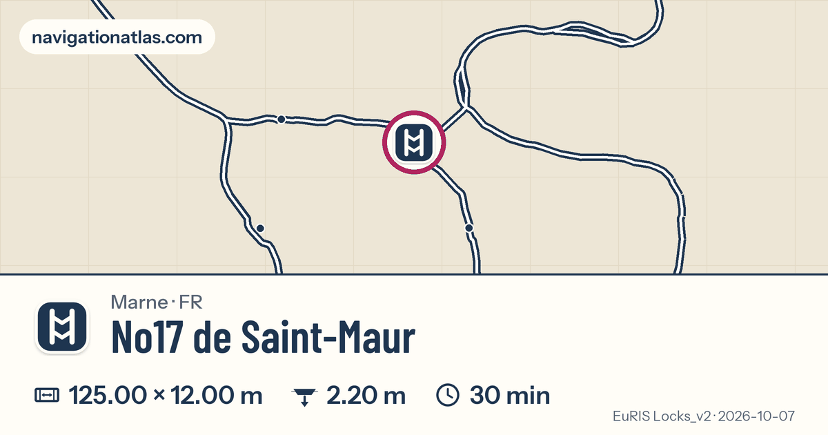 Carte autour de No17 de Saint-Maur, avec les dimensions du sas