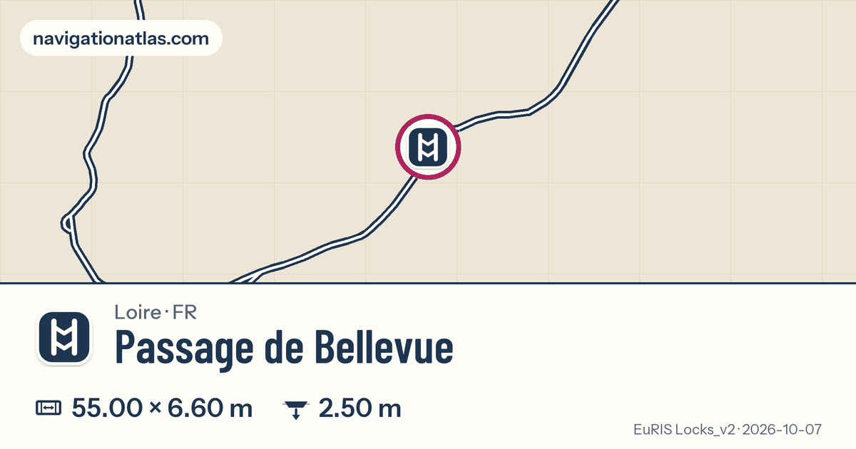 Carte autour de Passage de Bellevue, avec les dimensions du sas