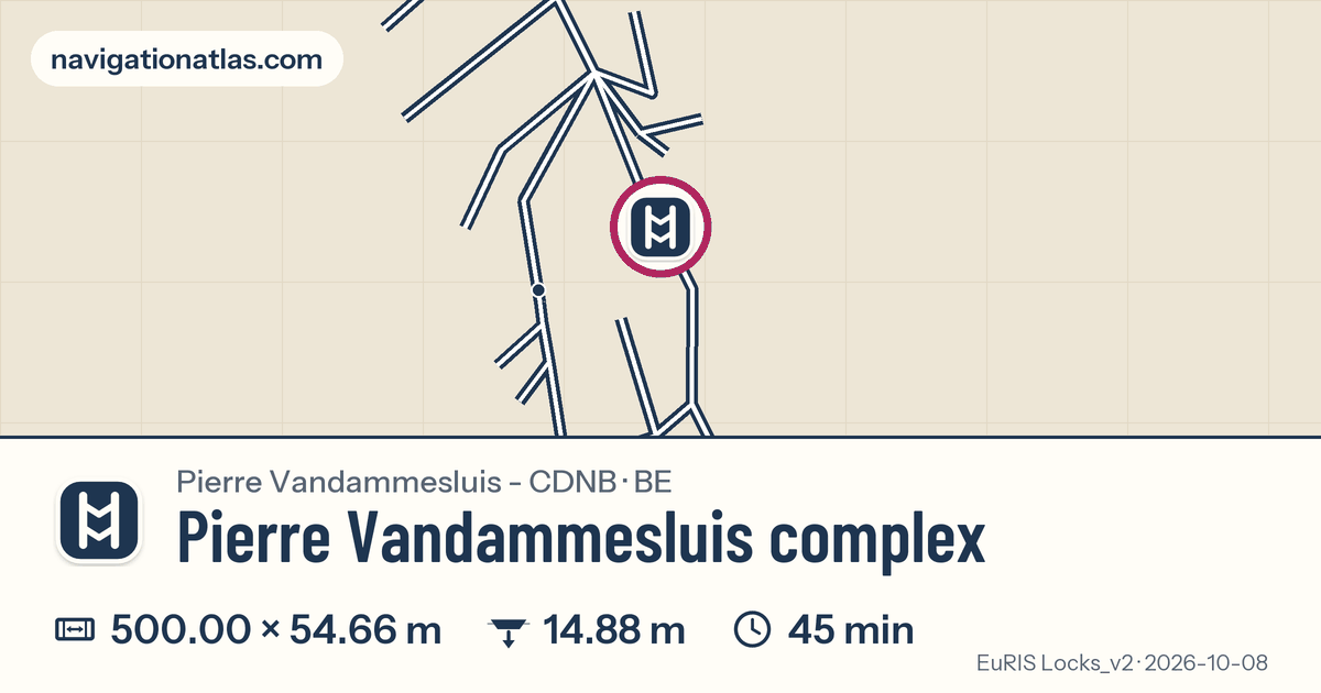 Carte autour de Pierre Vandammesluis complex, avec les dimensions du sas