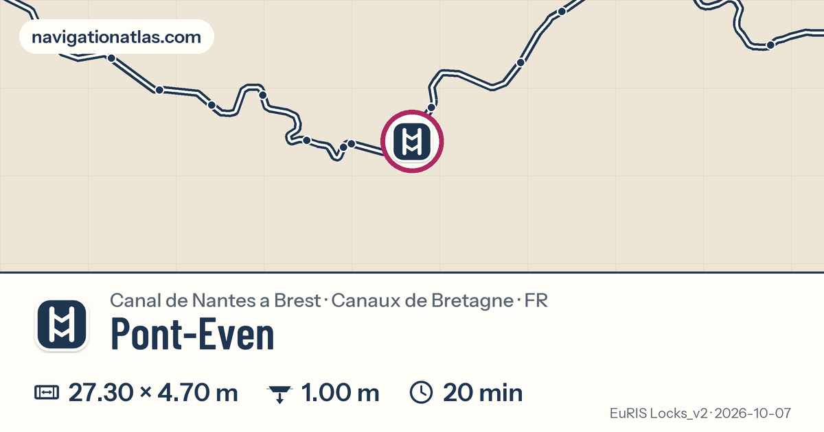Carte autour de Pont-Even, avec les dimensions du sas