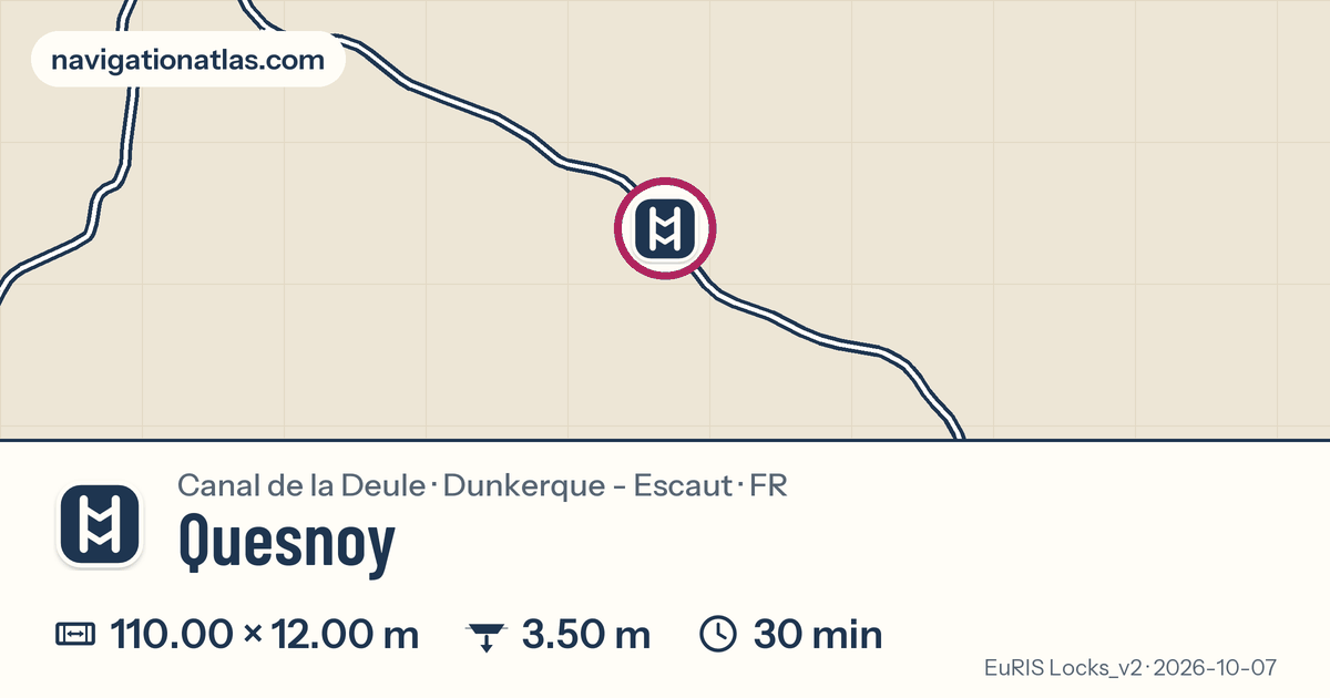 Carte autour de Quesnoy, avec les dimensions du sas