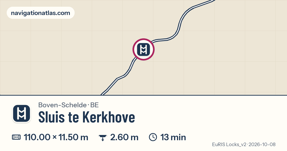 Carte autour de Sluis te Kerkhove, avec les dimensions du sas