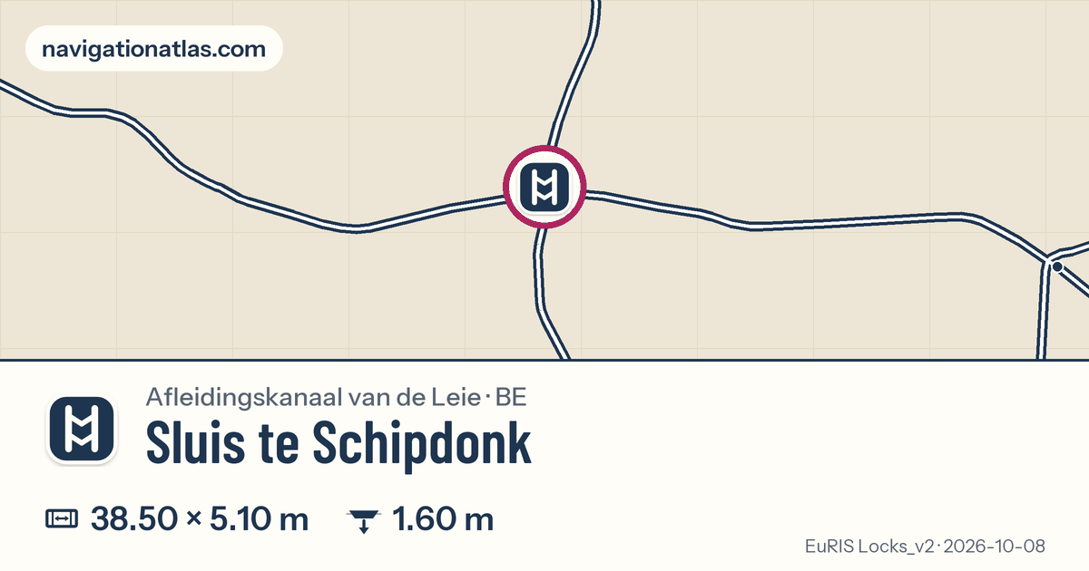 Carte autour de Sluis te Schipdonk, avec les dimensions du sas