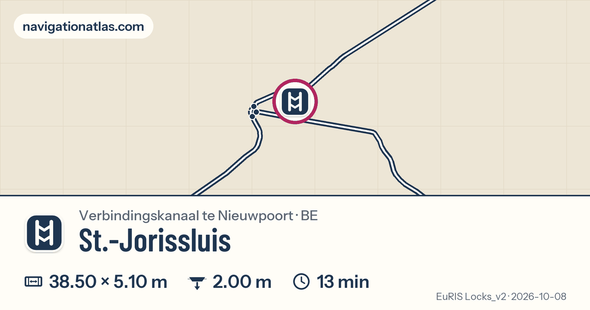 Carte autour de St.-Jorissluis, avec les dimensions du sas
