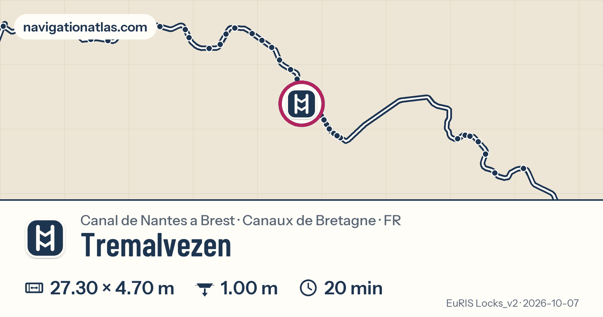 Carte autour de Tremalvezen, avec les dimensions du sas