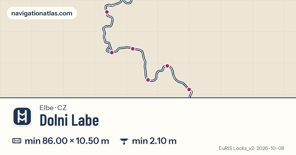 Map of Dolni Labe with its locks marked
