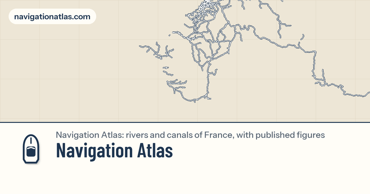Navigation Atlas: map of rivers, canals and locks in Europe